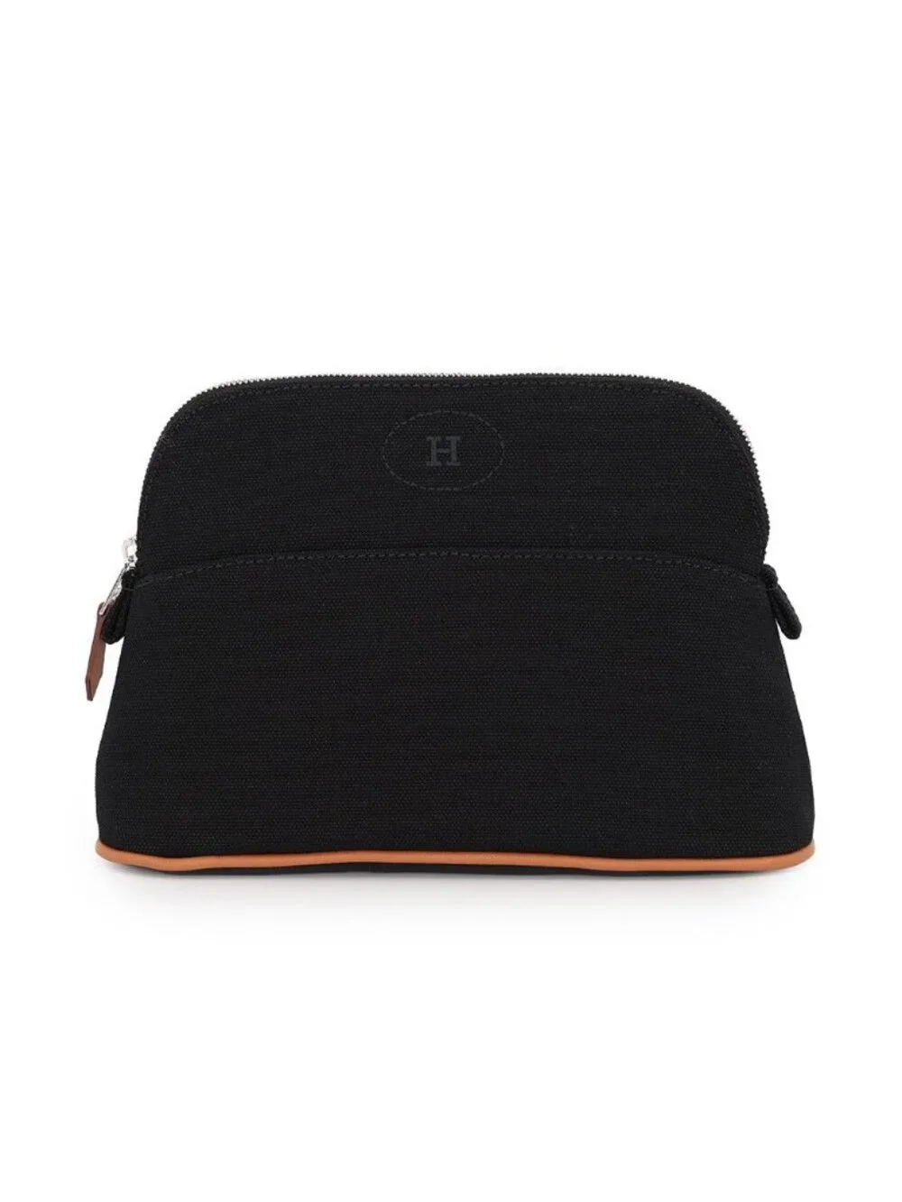 Hermes Pouch Bolide Mini Black Silver Canvas Case